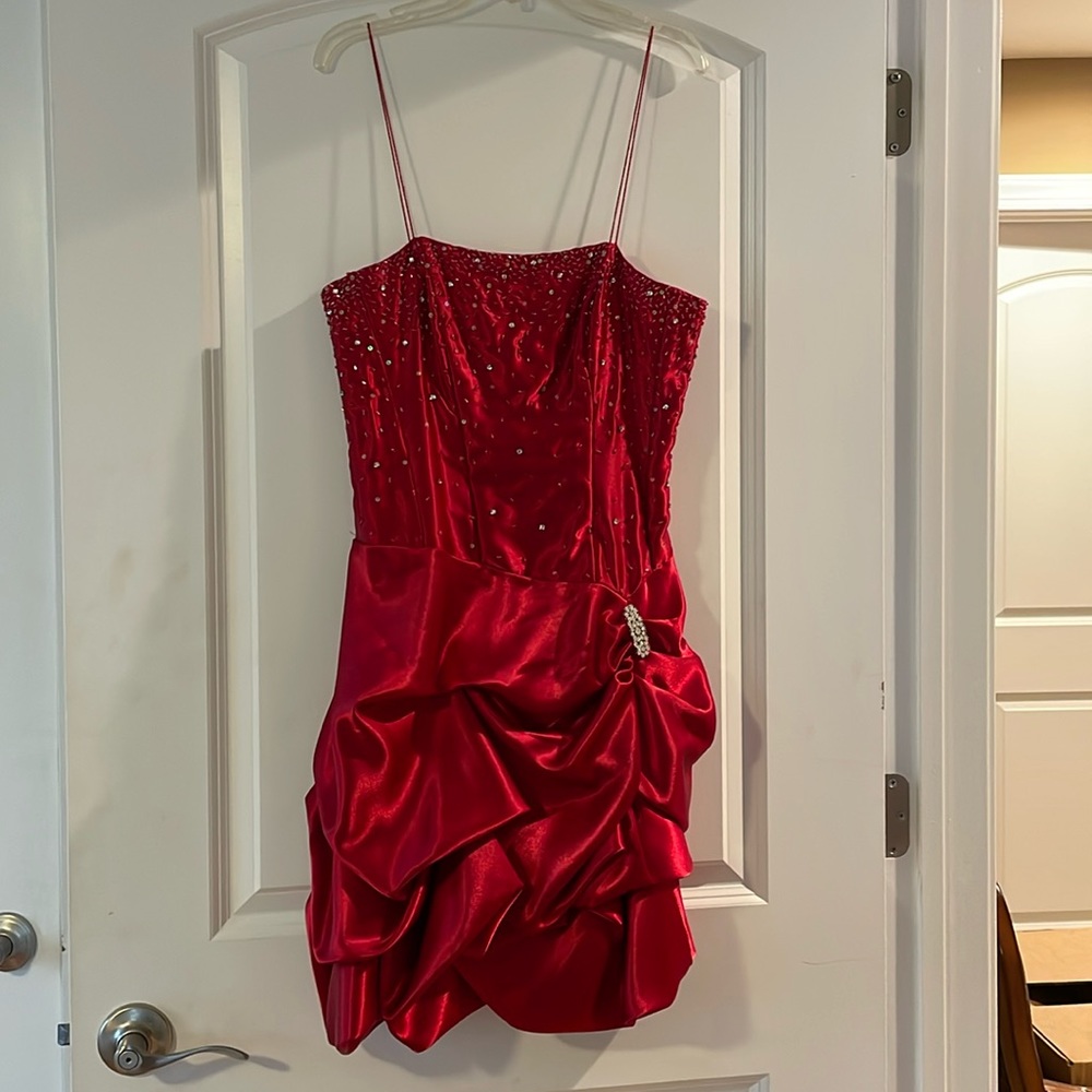 Red Sparkle Top Short Prom Dress